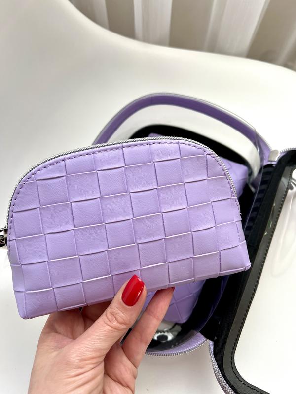Косметичка лілова маленька BEAUTY-TO-GO BAG LILAC WOVEN Victoria's Secret