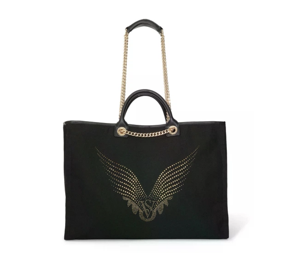 Сумка Backstage Double Handle Tote Black Gold Rhinestone