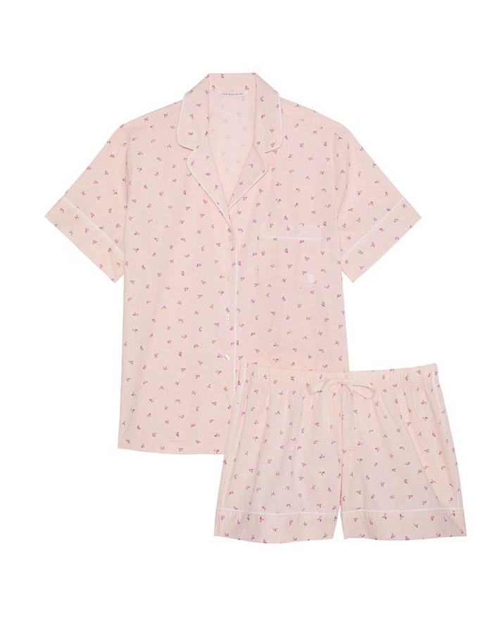 Піжама котон рожева шорти Heritage Cotton Short Pajama Set Pink Size M