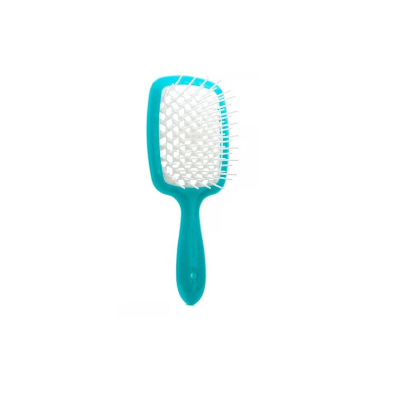 Гребінець для волосся Janeke Superbrush Small, бірюзовий з білим