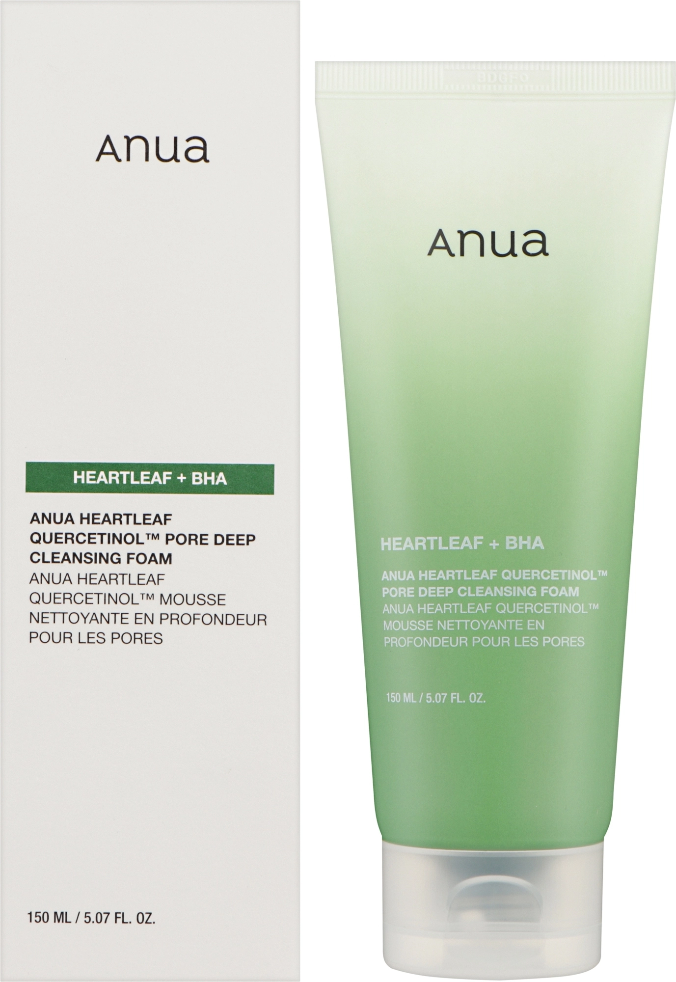 Глибокоочищувальна пінка для обличчя Anua + BHA Heartleaf Quercetinol Pore Deep Cleansing Foam 150ml