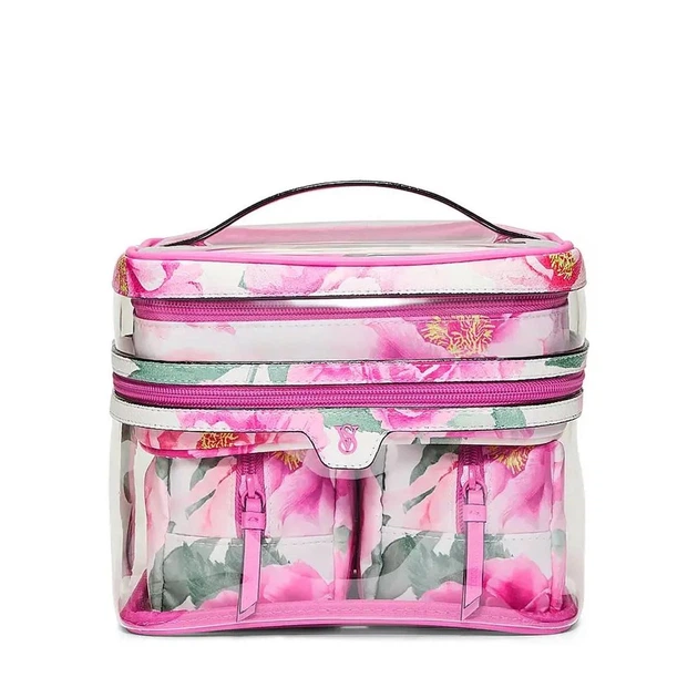 4в1 Косметичка квіткова Victoria's Secret 4-Piece Makeup Bag Bombshell Floral
