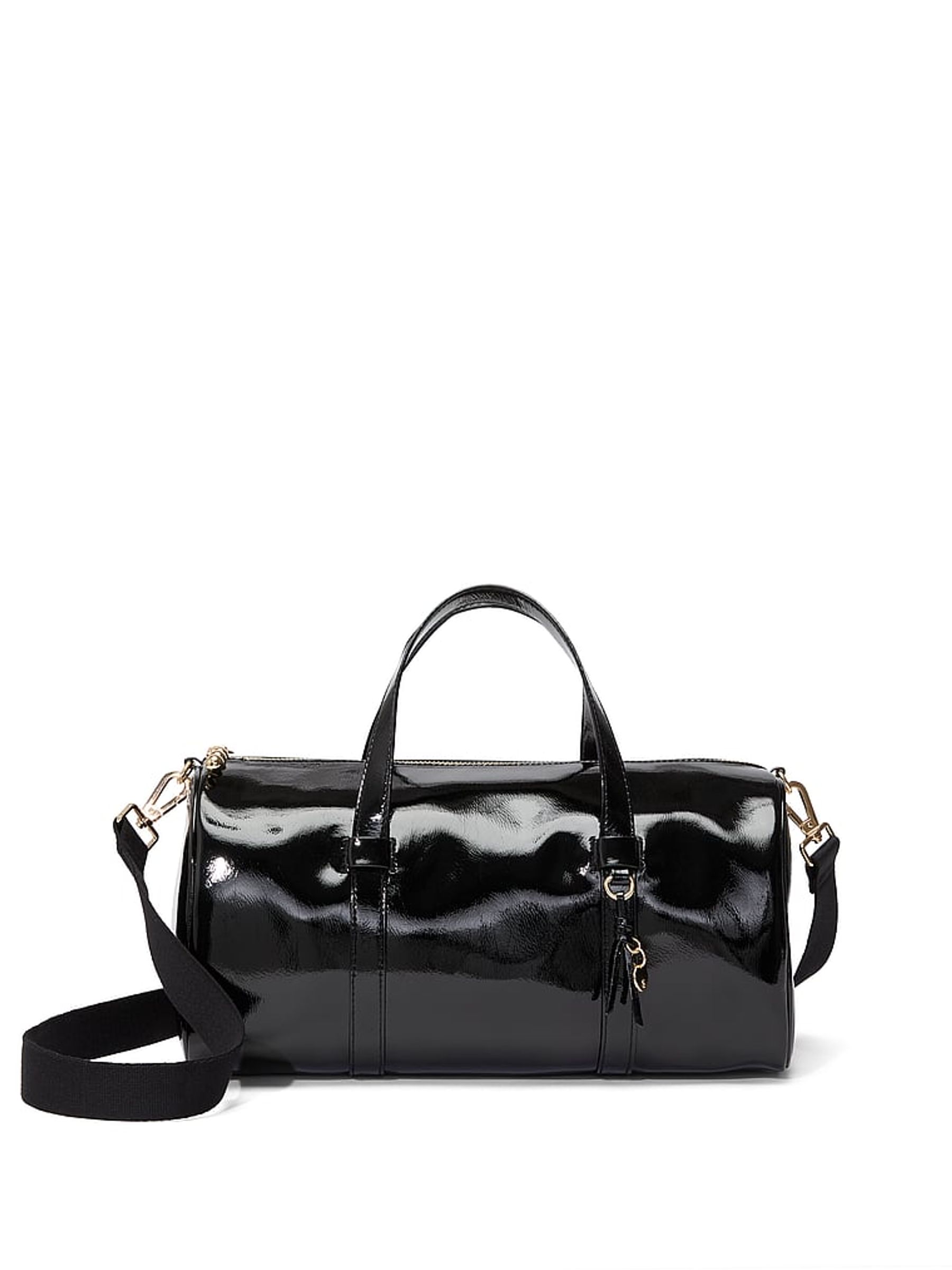 Сумка чорна лакова Victoria's Secret - Black Patent Large Duffle Bag