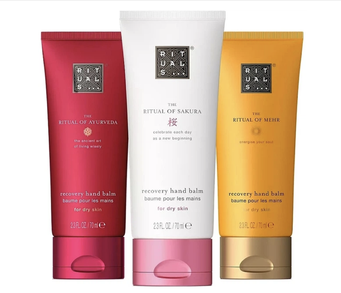 Набір для жінок Rituals Hand Care Bessellers Ayurveda 70 мл + Sakura 70 мл + Mehr 70 мл