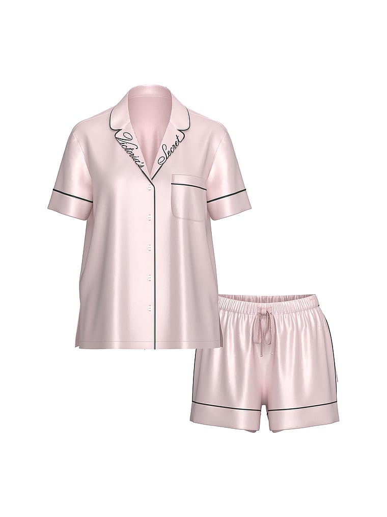 Сатинова ніжно-рожева піжама Victoria’s Secret Glazed Satin Short Pajama Set Size XS