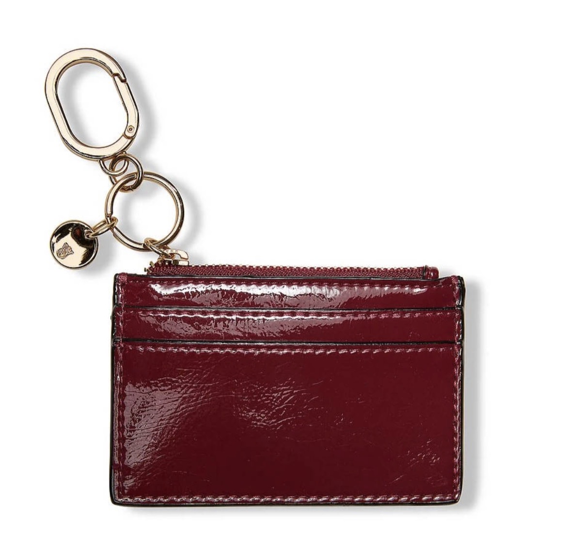 Картхолдер бордовий лаковий The Victoria's Secret Classic Card Case Keychain