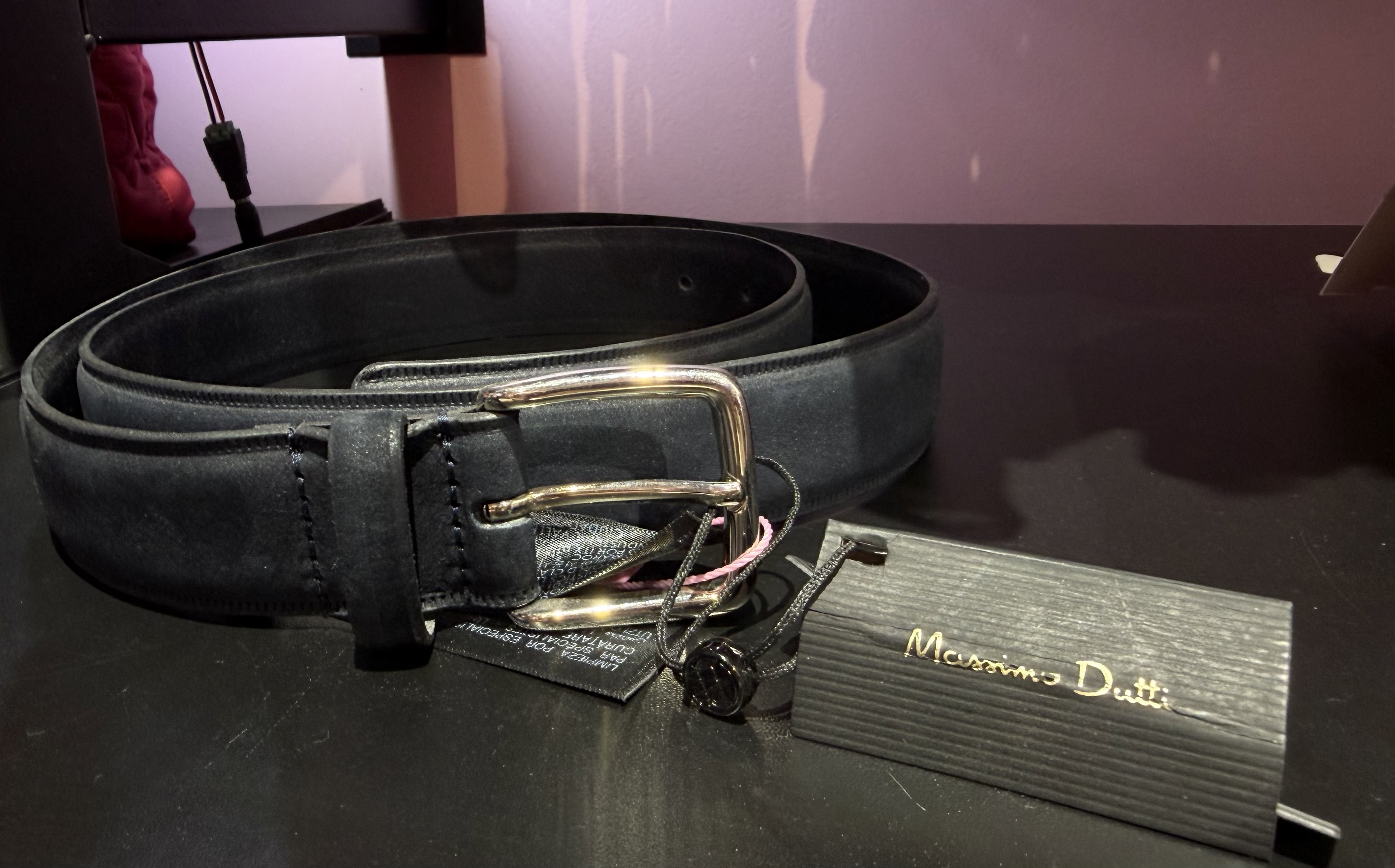Чоловічий пояс ремінь Massimo dutti синій 100 1003\503\401
