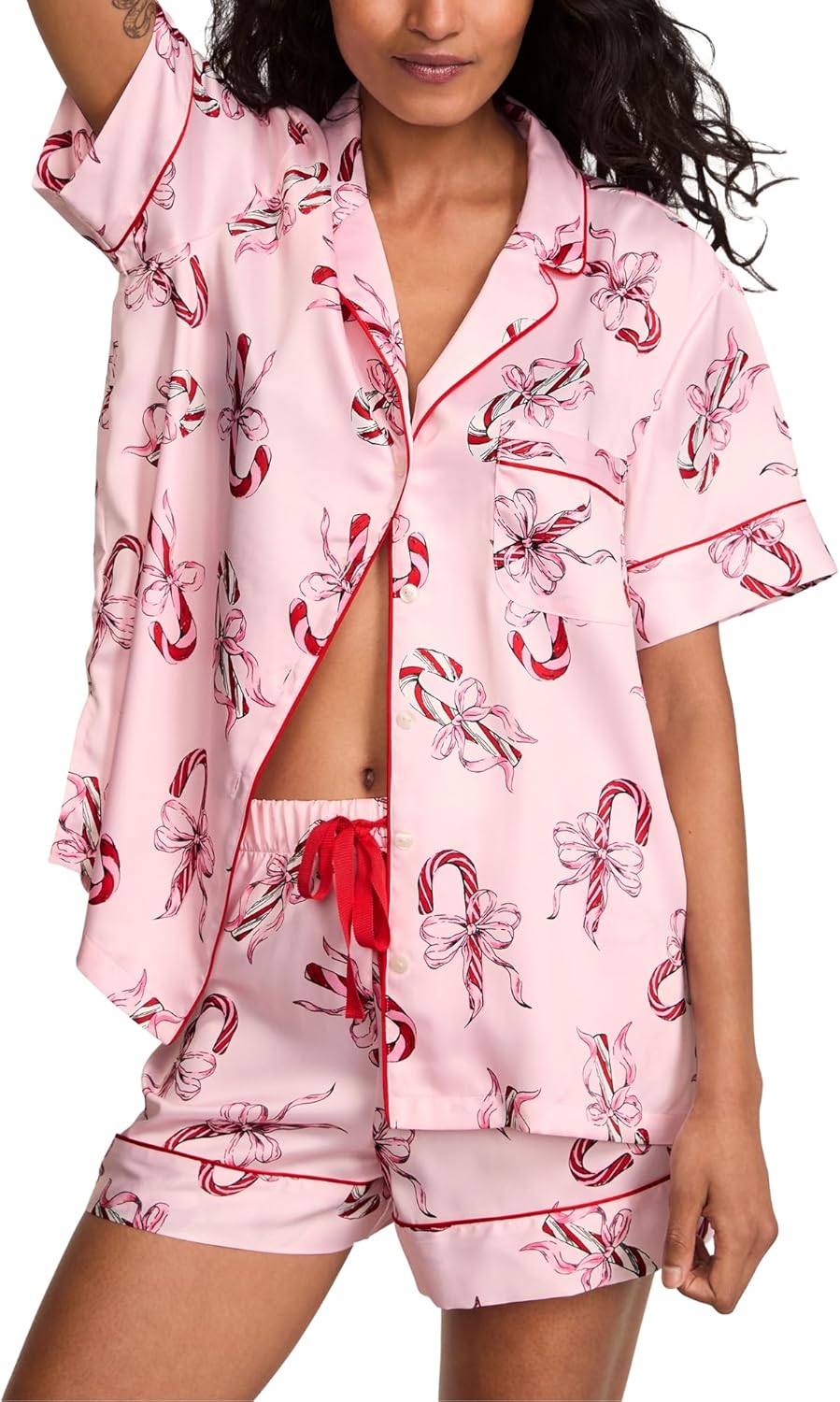 Сатинова піжама з льодяниками Victoria's Secret Glazed Satin Short Pajama Set Size M