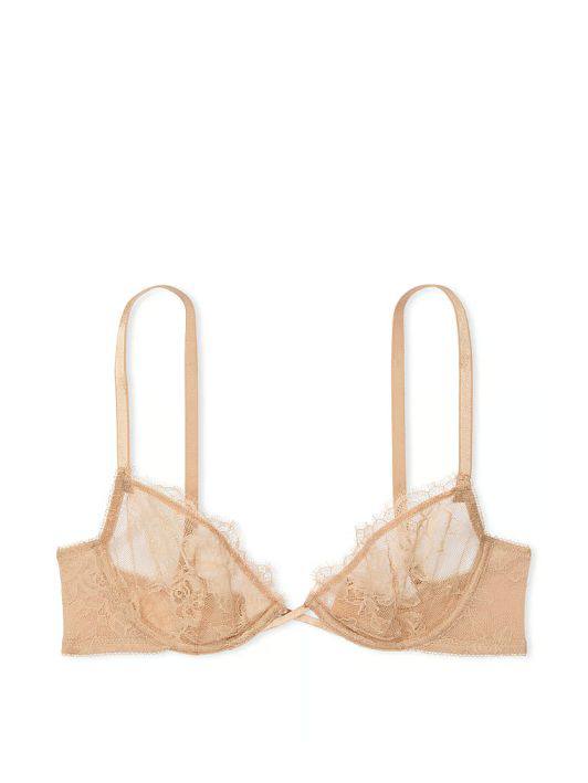Бюстгальтер бежевий мережевий Rose Lace Unlined Low-Cut Demi Bra Praline Size 32C