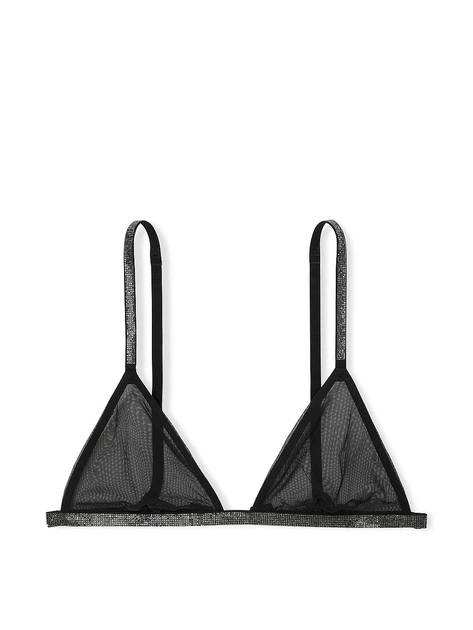 Бюстгальтер - Бралетт чорний Victoria's Secret Sheer Shine Triangle Bralette Size М