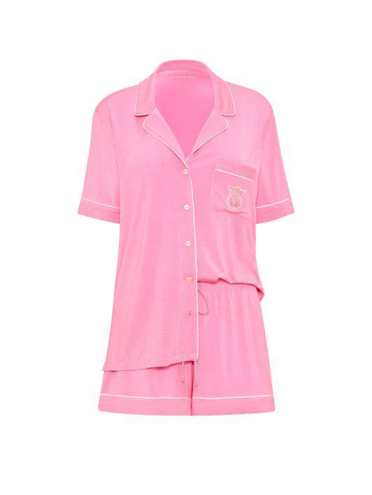 Піжама модал рожева з шортами Modal Short Pajama Set Pink Sugar Size XS