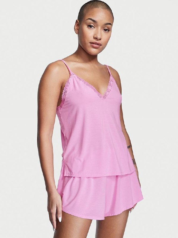 Піжама модал рожева майка з шортами Victoria's Secret Short Pajama Set Size M