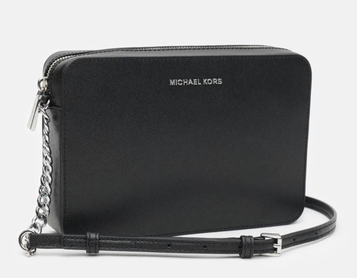 Сумка Michael Kors чорна Jet Set EW Saffiano Leather Large Crossbody Bag Purse