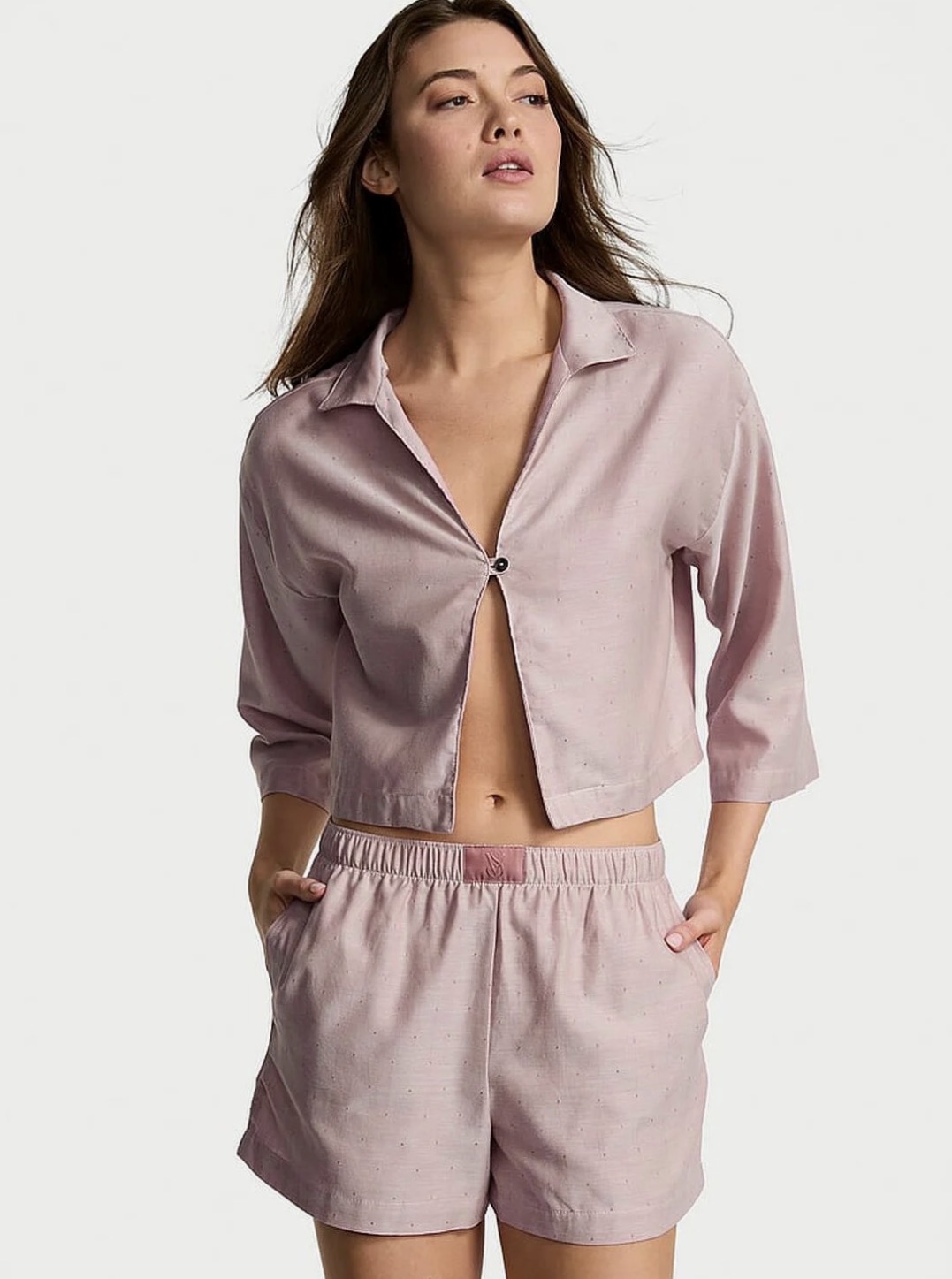 ПІЖАМА шорти рожева MODAL-COTTON SHORT PAJAMA SET ROSE розмір L