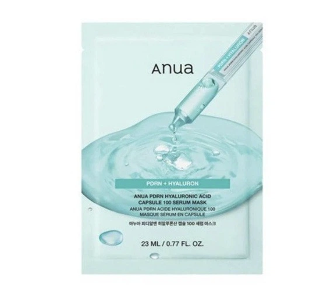 Зволожуюча тканинна маска з PDRN та гіалуроновою кислотою ANUA PDRN Hyaluronic Acid Capsule 100 Serum Mask