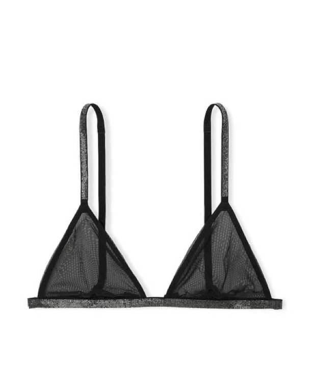 Бюстгальтер - Бралетт чорний Victoria's Secret Sheer Shine Triangle Bralette Size S-DD