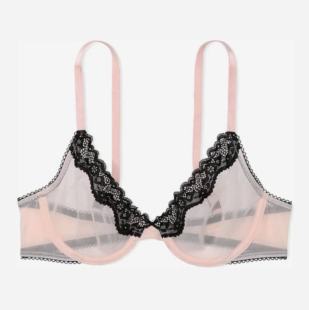 Бюстгальтер бежевий з чорними вставками Tease Unlined Demi Bra Size 32D