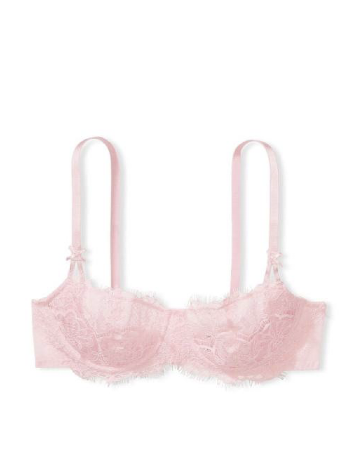 Бюстгальтер ніжно-рожевий мереживний Victoria’s Secret Wicked Unlined Lace Balconette Bra Set Pretty Blossom Size 36B