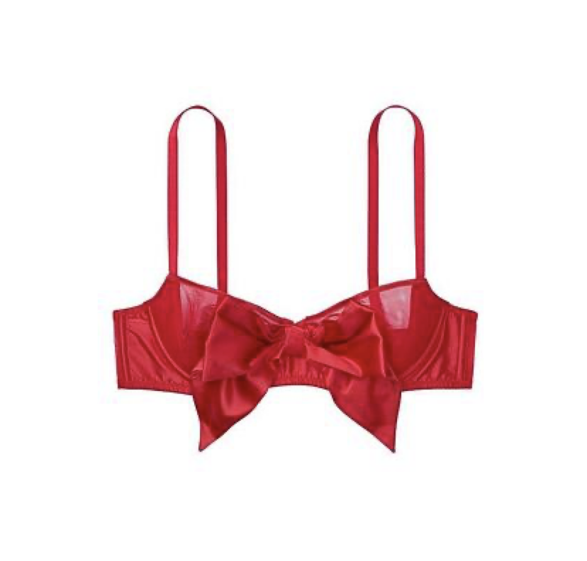 Бюстгальтер червоний з великим бантом Victoria's Secret Size 32DDD