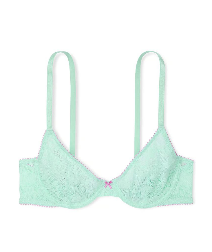 Бюстгальтер салатовий Victoria’s Secret Tease Lace Unlined Demi Bra Size 36C