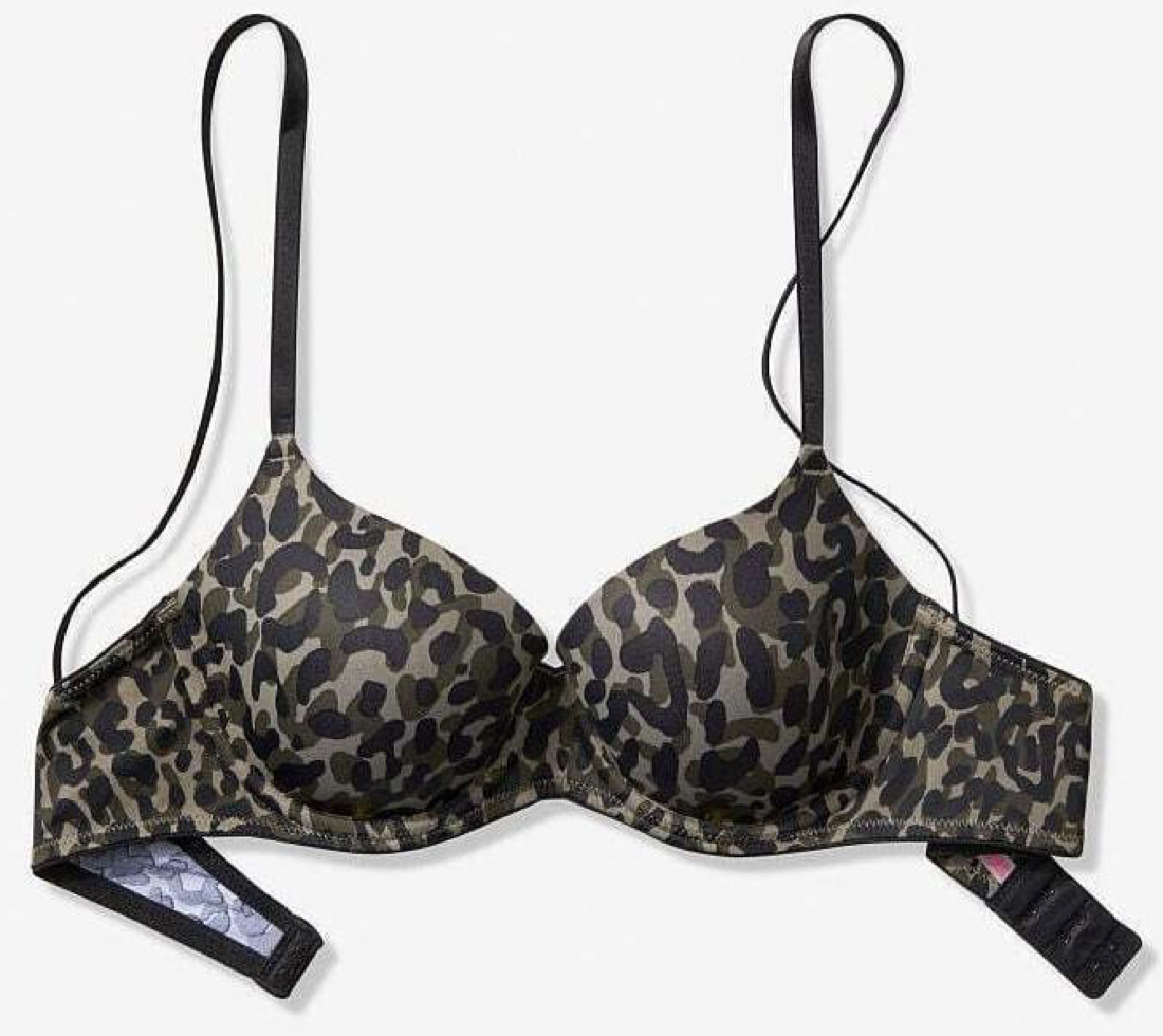Бюстгальтер камуфляжний Victoria’s Secret Pink Wear Everywhere Lightly Lined Padded Bra Camo Green Size 32C