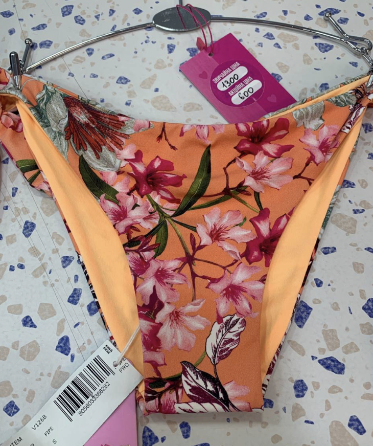Купальні трусики помаранчеві з квітами Victoria's Secret Size S