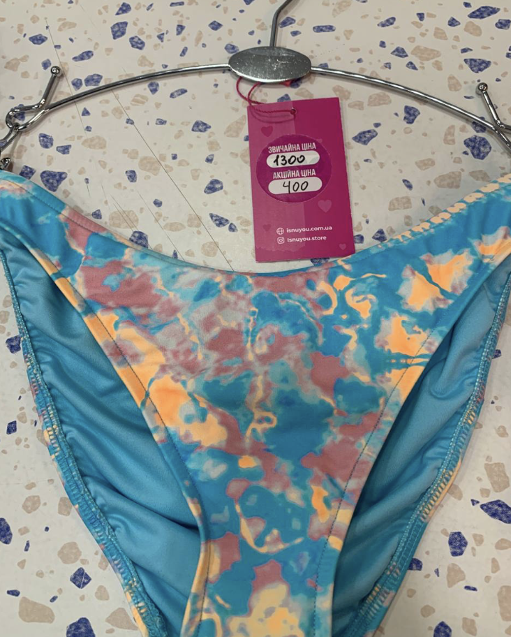 Купальні трусики блакитні з розводами Victoria's Secret Size M