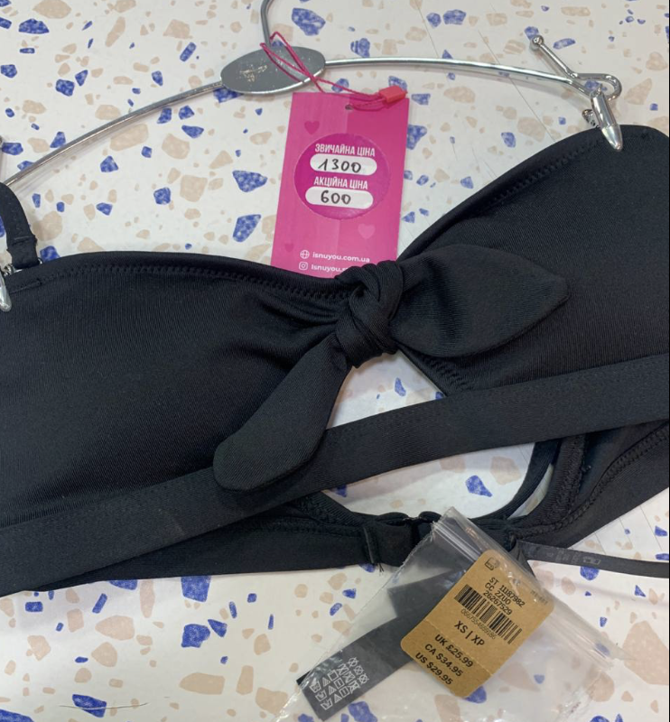 Верх від купальника бандо чорний Victoria's Secret Size XS