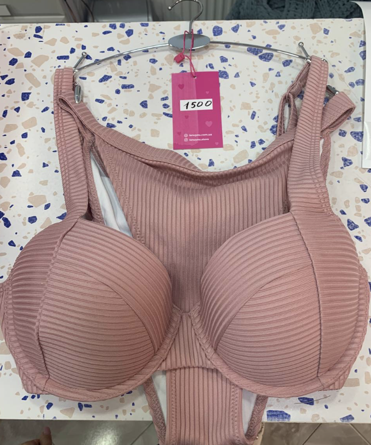 Купальник рожевий в рубчик Victoria's Secret Size L