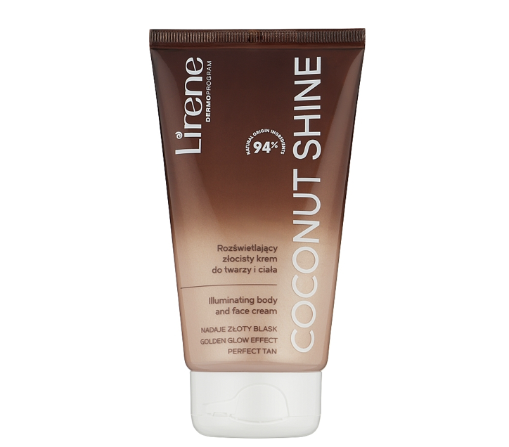Сяйний золотисний крем для обличчя й тіла Lirene Moccoa Body Shimmer Cream 150ml