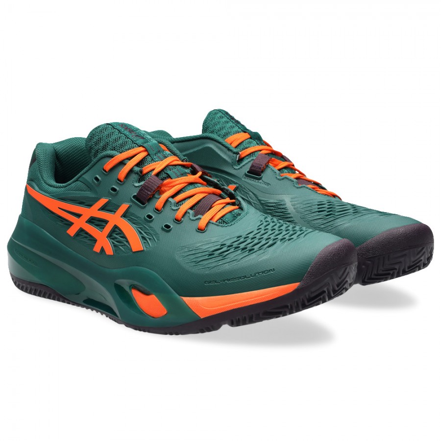 Кросівки ASICS GEL-RESOLUTION X PADEL Jewel green/energy orange US 9 1/2