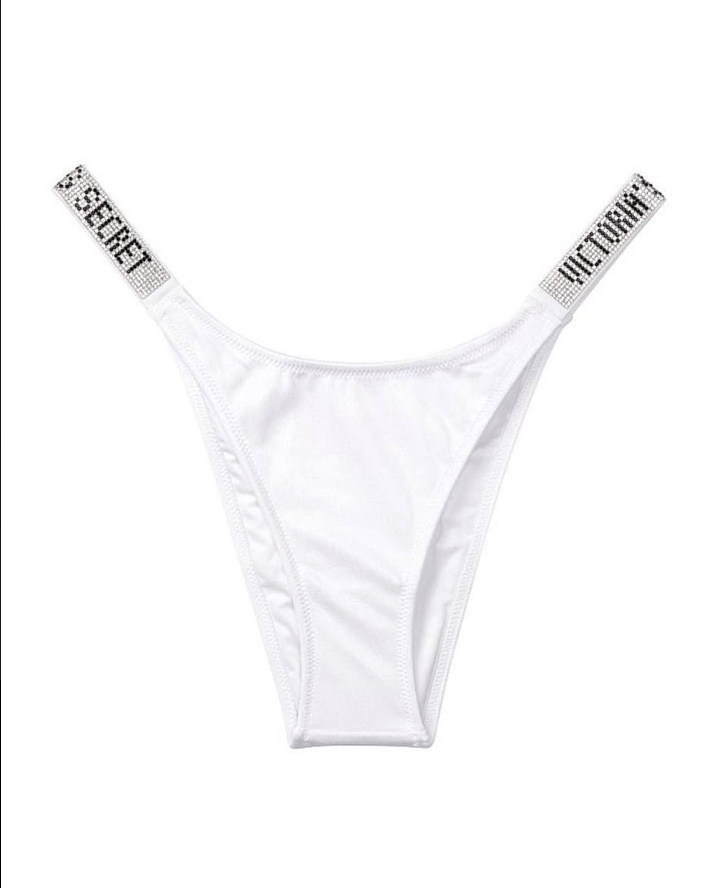 Купальні трусики білі зі стразами Victoria's Secret Size M