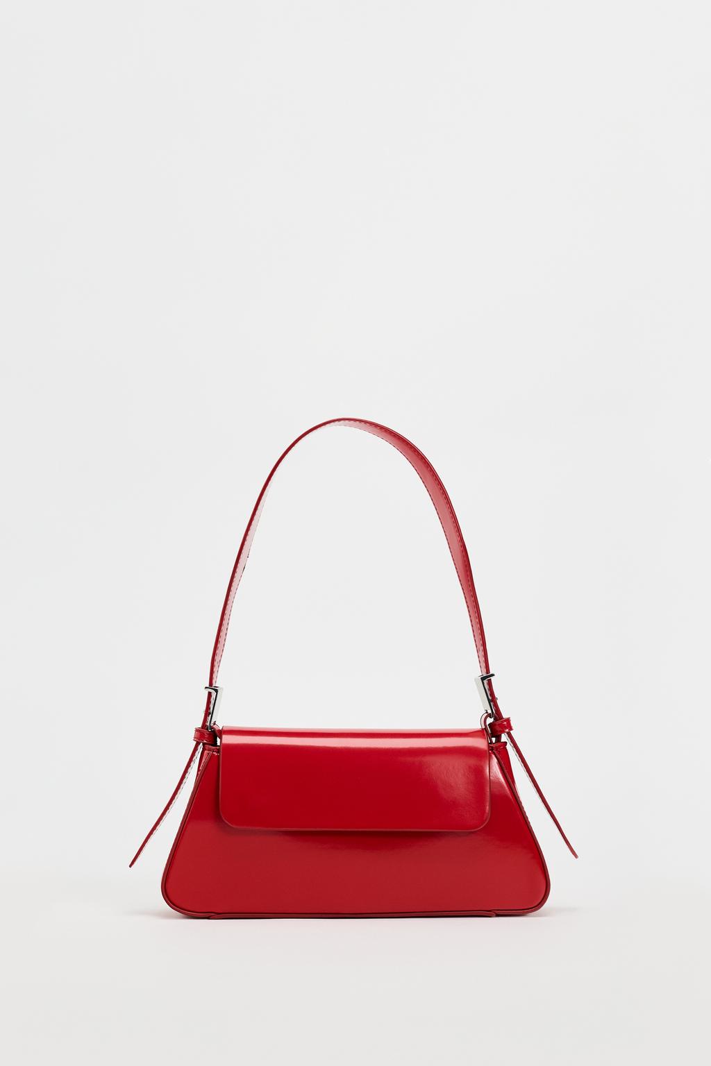 Сумка червона Zara Minimalist Shoulder Bag With Flap