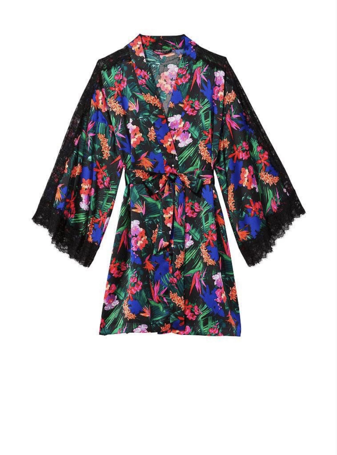 Атласний халат Lace Inset Robe Moonlit Tropic Victoria's Secret розмір M/L