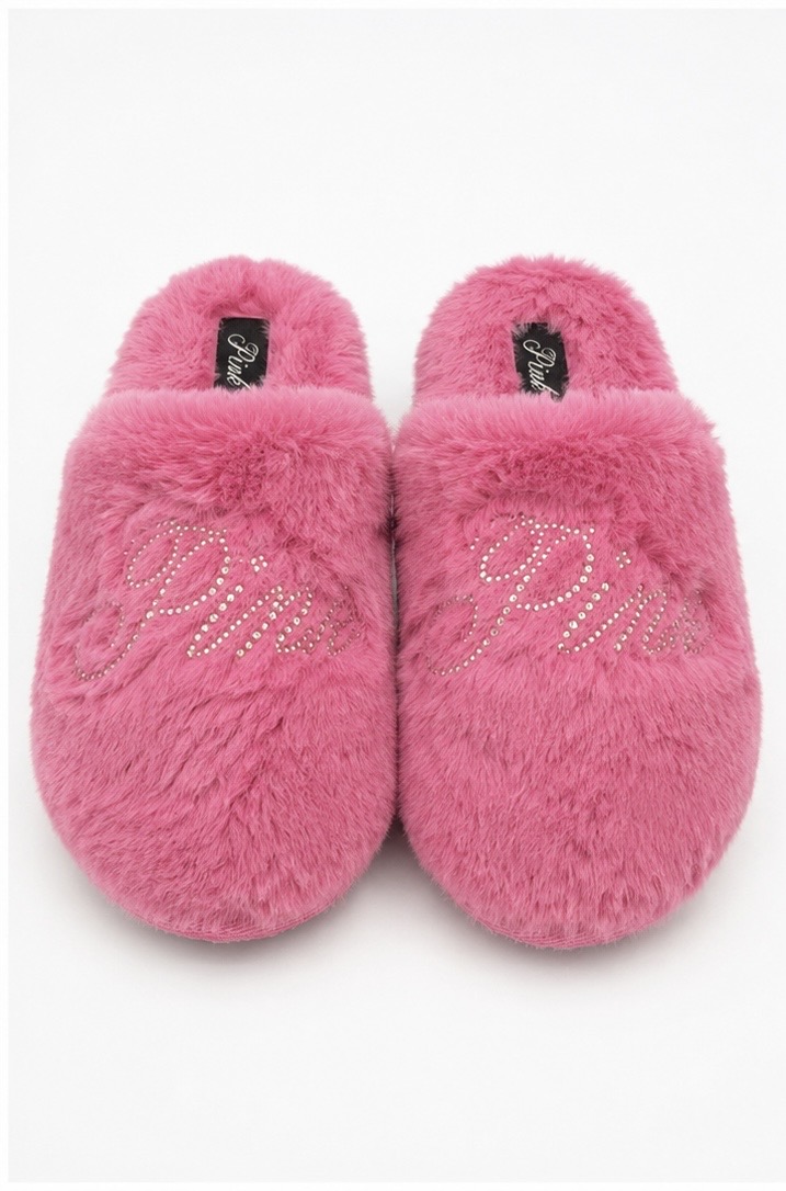 Тапочки рожеві Faux-Fur Closed-Toe Slippers M