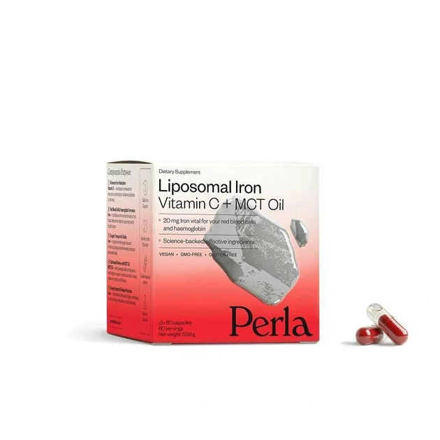 Залізо бісгліцинат Perla Helsa Liposomal Iron Vitamin C + MCT Oil 60 шт.