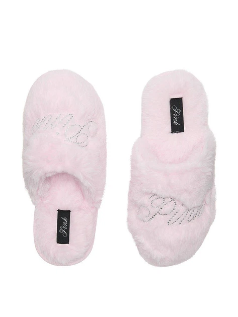 Тапочки рожеві Faux-Fur Closed-Toe Slippers S