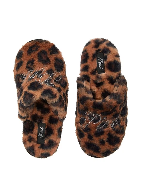 Тапочки леопардові Faux-Fur Closed-Toe Slippers S