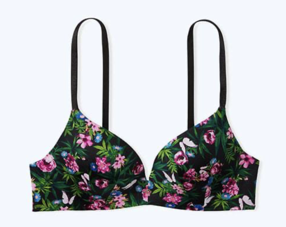 Бюстгальтер чорний з квітковим принтом Victoria's Secret Very Sexy So Obsessed Size 32B