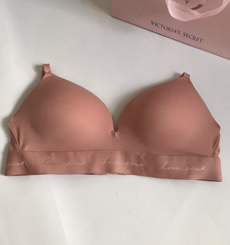 Спортивний бюстгальтер бежевий Victoria’s Secret Wireless Lightly Lined Bra Pink Padded Convertible Size 38D