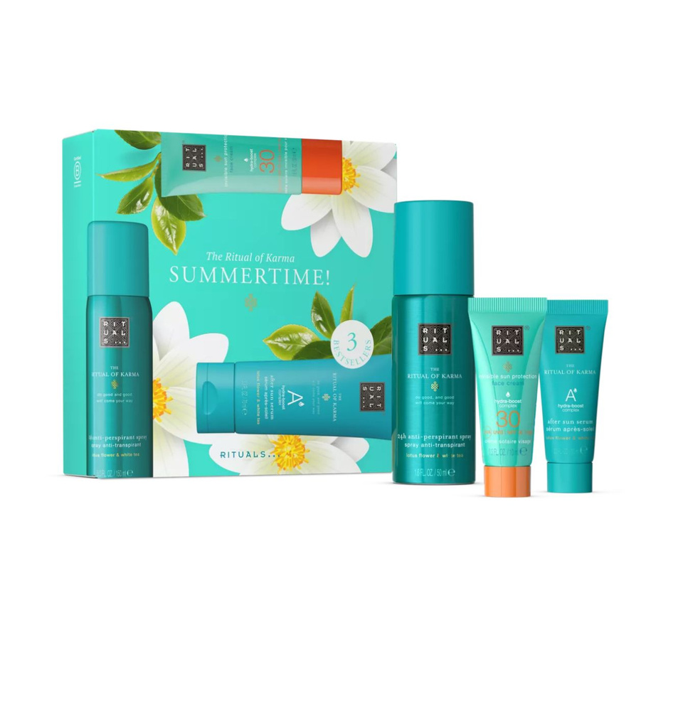 Подарунковий набір RITUALS of Karma Summer Time (антиперспірант 50 мл + крем spf30 10 мл + after sun serum 10 мл)