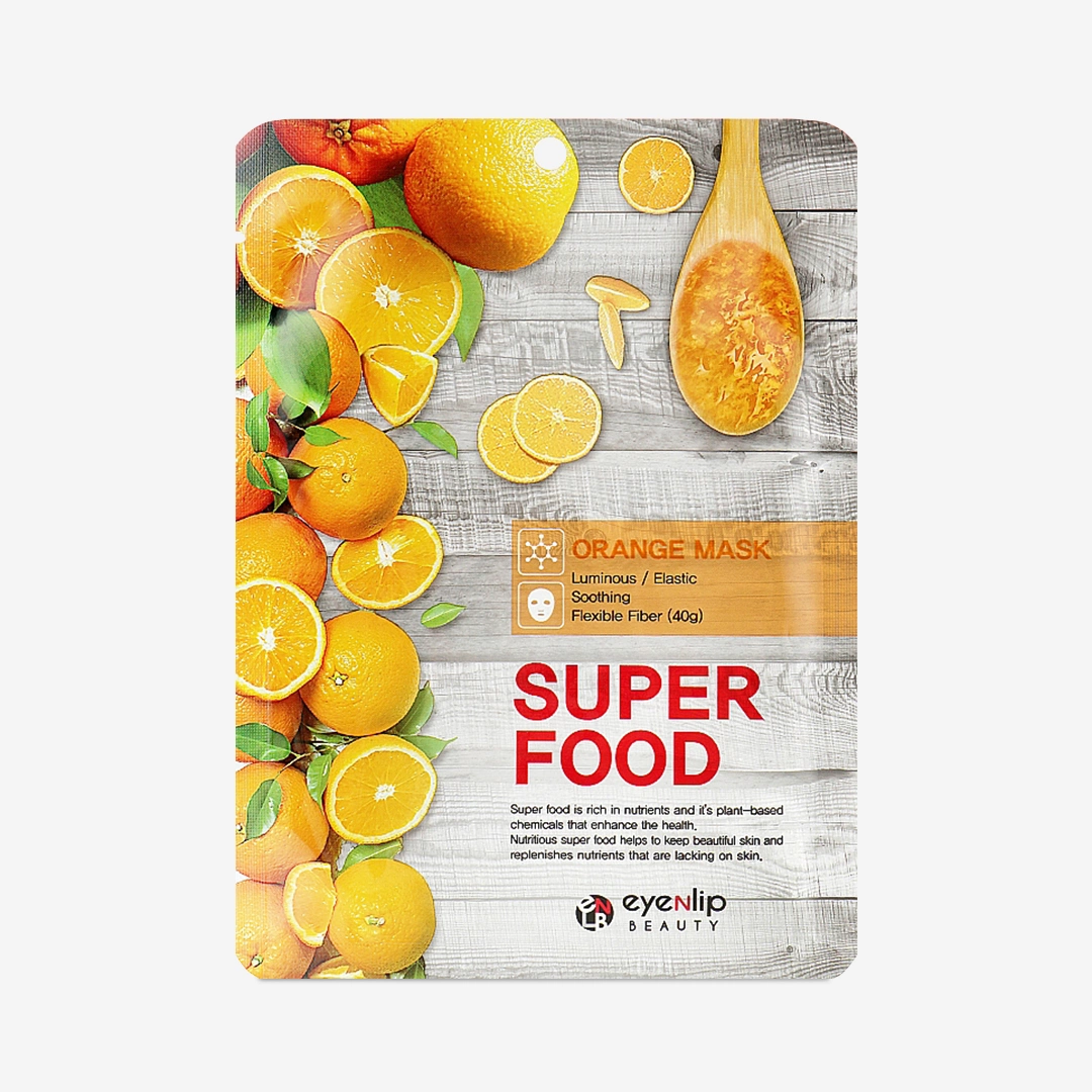 Тканинна маска для обличчя апельсин eyenlip super food orange mask