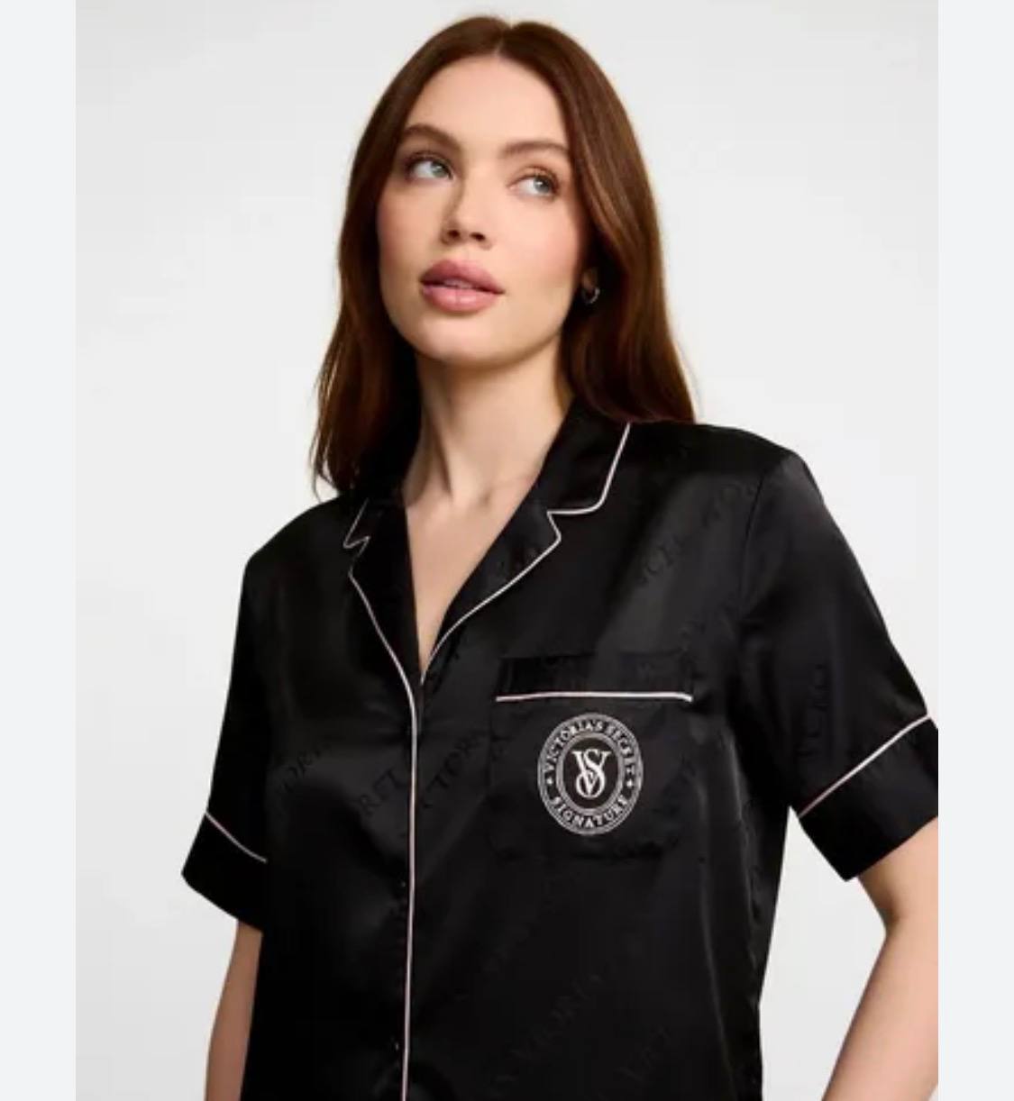 ПІЖАМА VICTORIA’S SECRET TENCEL SHORT PJ SET чорна розмір Xs