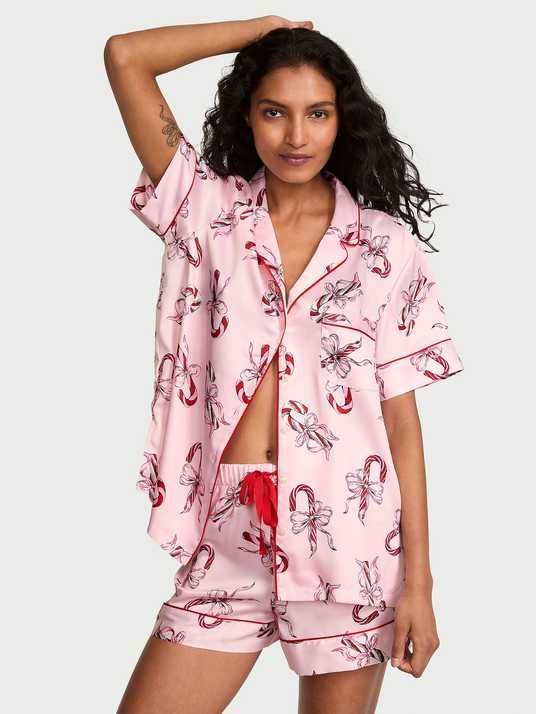 Сатинова піжама з льодяниками Victoria's Secret Glazed Satin Short Pajama Set Size XS