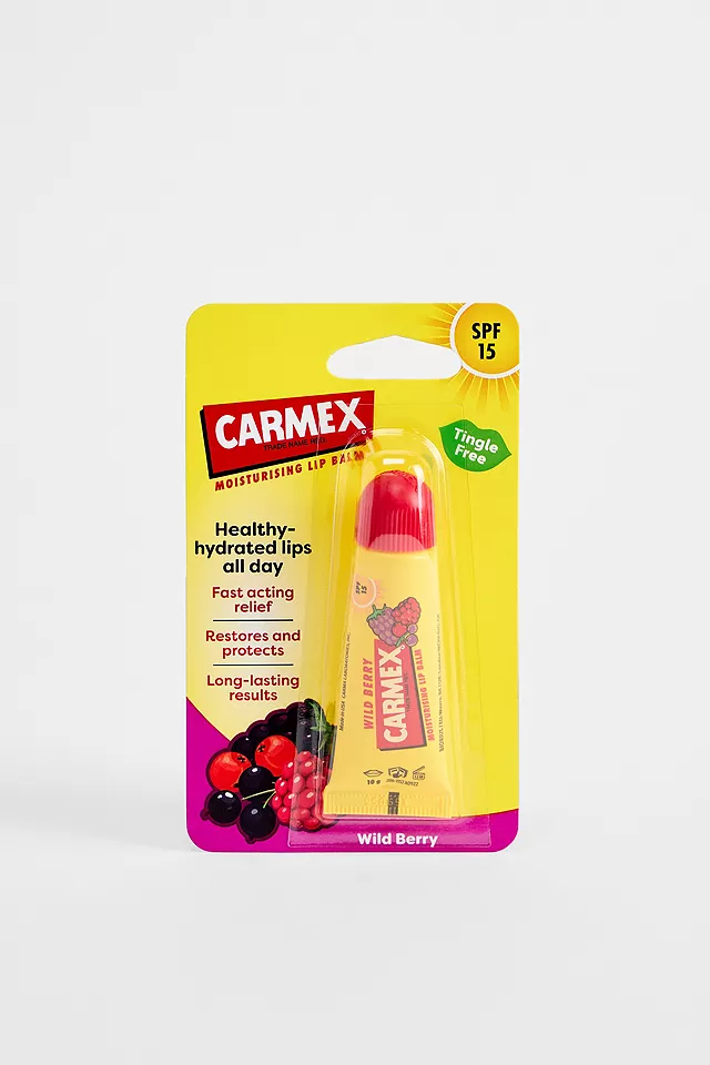 Зволожуючий бальзам для губ Carmex Moisturising Lip Balm Wild Berry дикі ягоди, SPF 15, 10 г