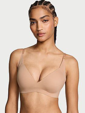 Безшовний бюстгальтер без кісточок бежевий Victoria's Secret Bare Praline Size L