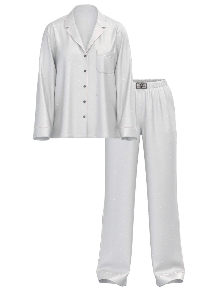 Атласна піжама з штанами Glazed Satin Dew Drop PJ Set Victoria's Secret розмір L short