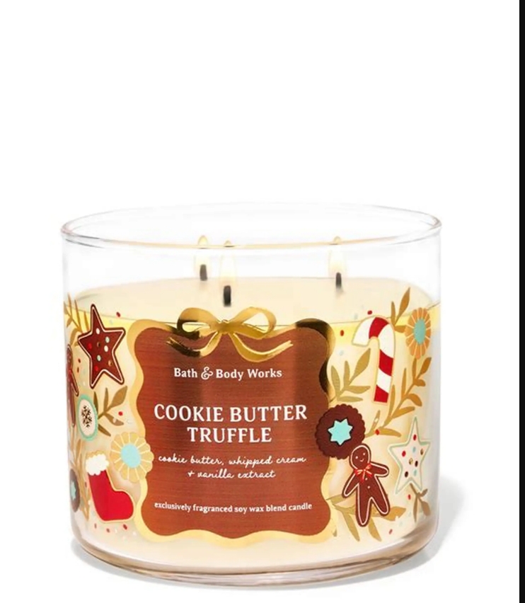 3-x гнітова свічка Bath and Body Works - Cookie Butter Truffle 411g
