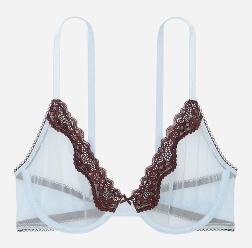 Бюстгальтер блакитний з коричневими вставками Tease Unlined Demi Bra Size 32B