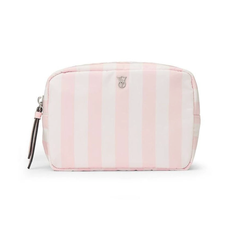 Косметичка в рожеву смужку Boxy Case Makeup Bag Heritage Stripe